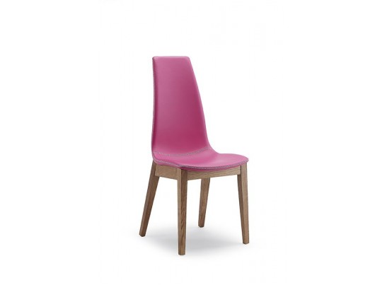 СТУЛ SELLY, ASH WALNUT 167/ SOFT PIENO FIORE 275 FUSSIA с черн.строчкой