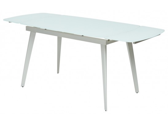 Стол ELIOT 120 FROSTED SUPER WHITE белое матовое стекло/ белый каркас 
