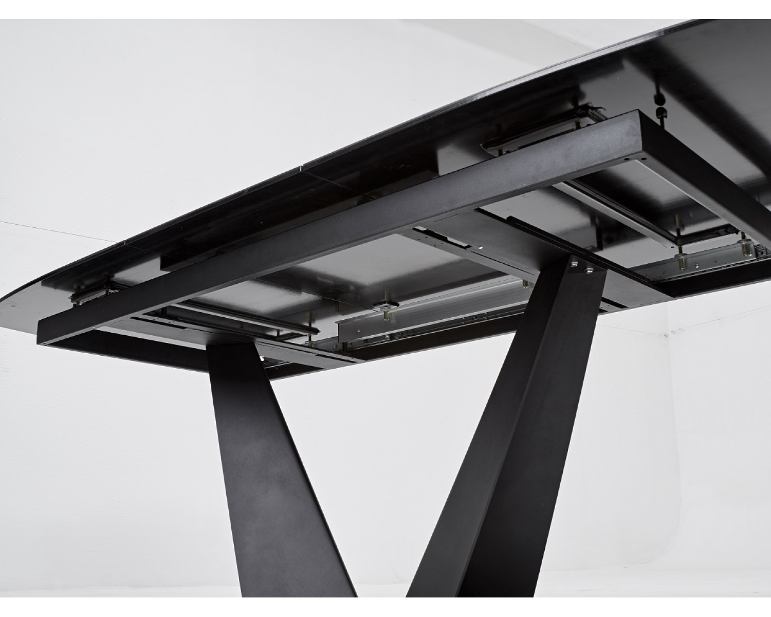 Стол ACUTO2 170 NERO KL-116 Черный мрамор матовый, итальянская керамика/ черный каркас