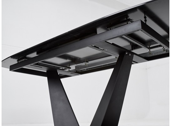 Стол ACUTO2 170 NERO KL-116 Черный мрамор матовый, итальянская керамика/ черный каркас 
