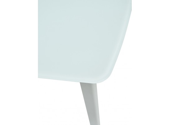Стол ELIOT 120 FROSTED SUPER WHITE белое матовое стекло/ белый каркас 