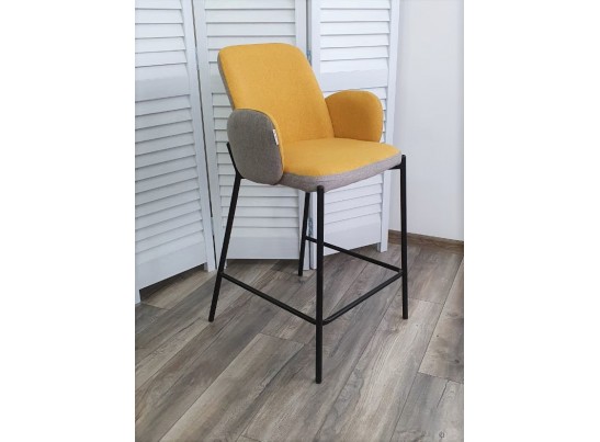 Полубарный стул NYX (H=65cm) VF106 желтый / VF120 серый 