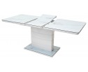 Стол ALTA 140 GREY-WHITE MARBLE/ WHITE глазурованное стекло 