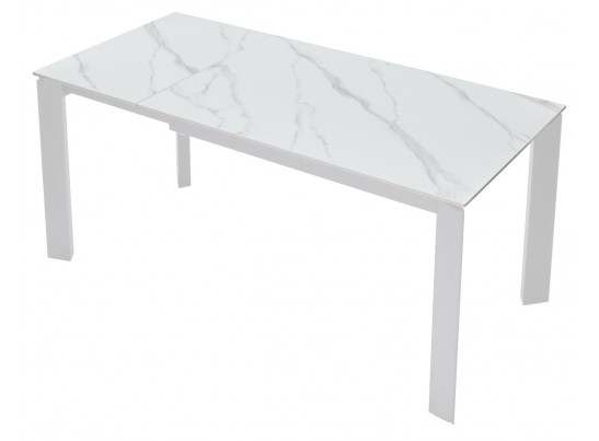 Стол CORNER 120 MATT WHITE MARBLE SINTERED STONE/ WHITE 