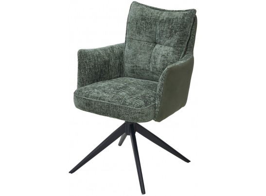 Стул JOSEF 360 град. поворот. HAGA-74 Зеленый, ткань / HJ002-18 Зеленый, PU / черный каркас, ®DISAUR