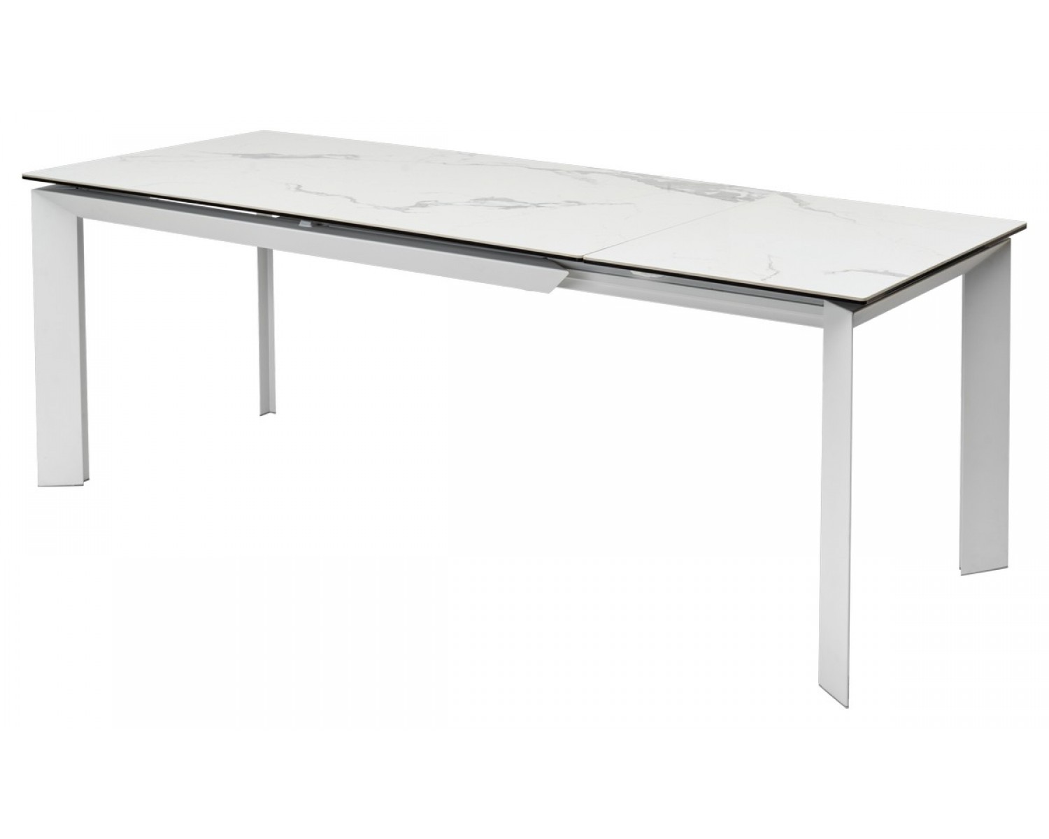 Стол КРЕМОНА (CREMONA) 140 цвет БЕЛЫЙ МРАМОР ГЛЯНЦ (HIGH GLOSS STATUARIO), керамика/ БЕЛЫЙ, ®DISAUR