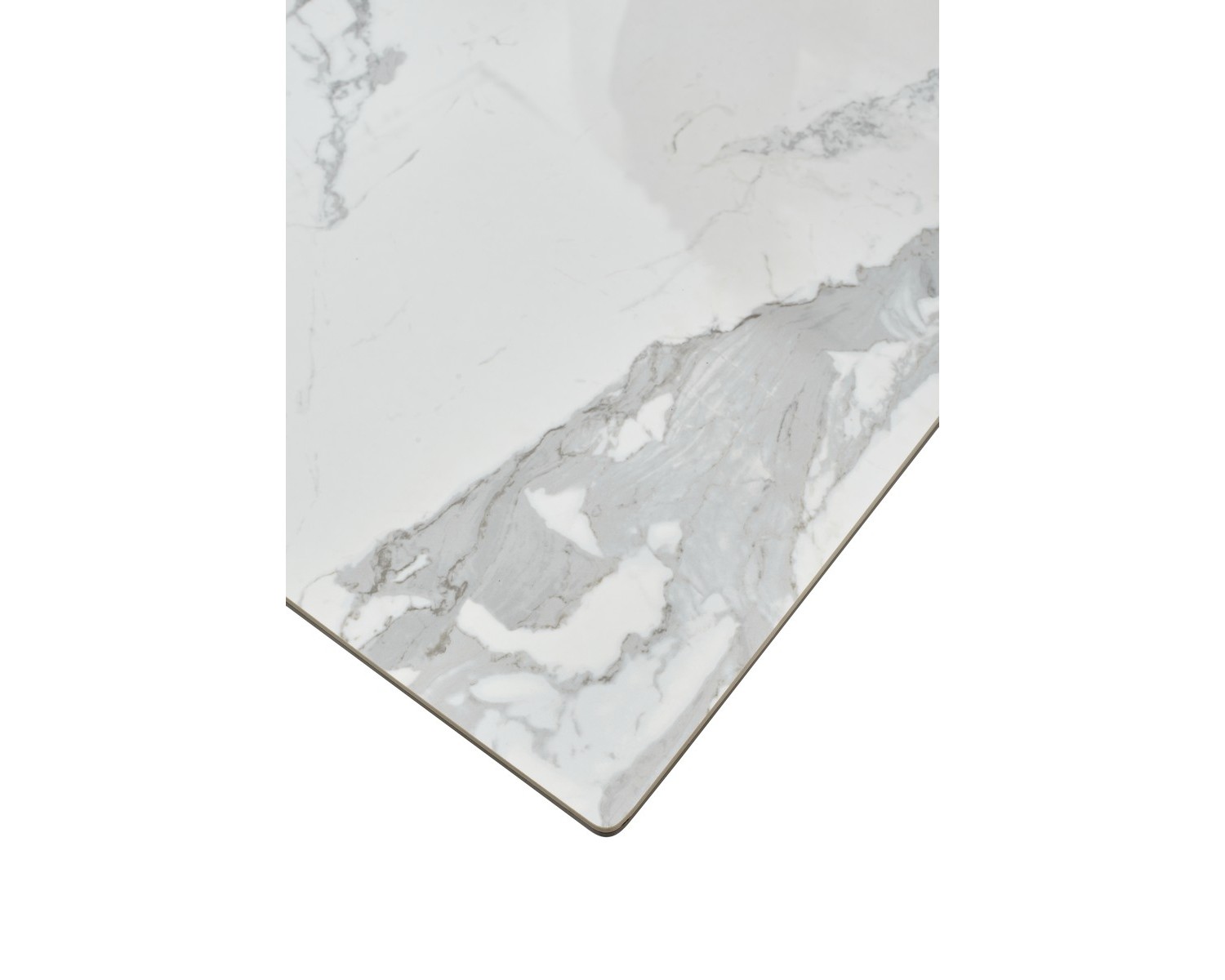 Стол КРЕМОНА (CREMONA) 140 цвет БЕЛЫЙ МРАМОР ГЛЯНЦ (HIGH GLOSS STATUARIO), керамика/ БЕЛЫЙ, ®DISAUR