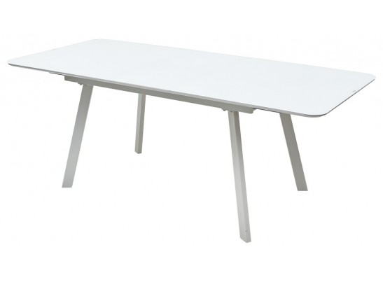 Стол ARUBA 140 WHITE/cупер белое глянцевое стекло 