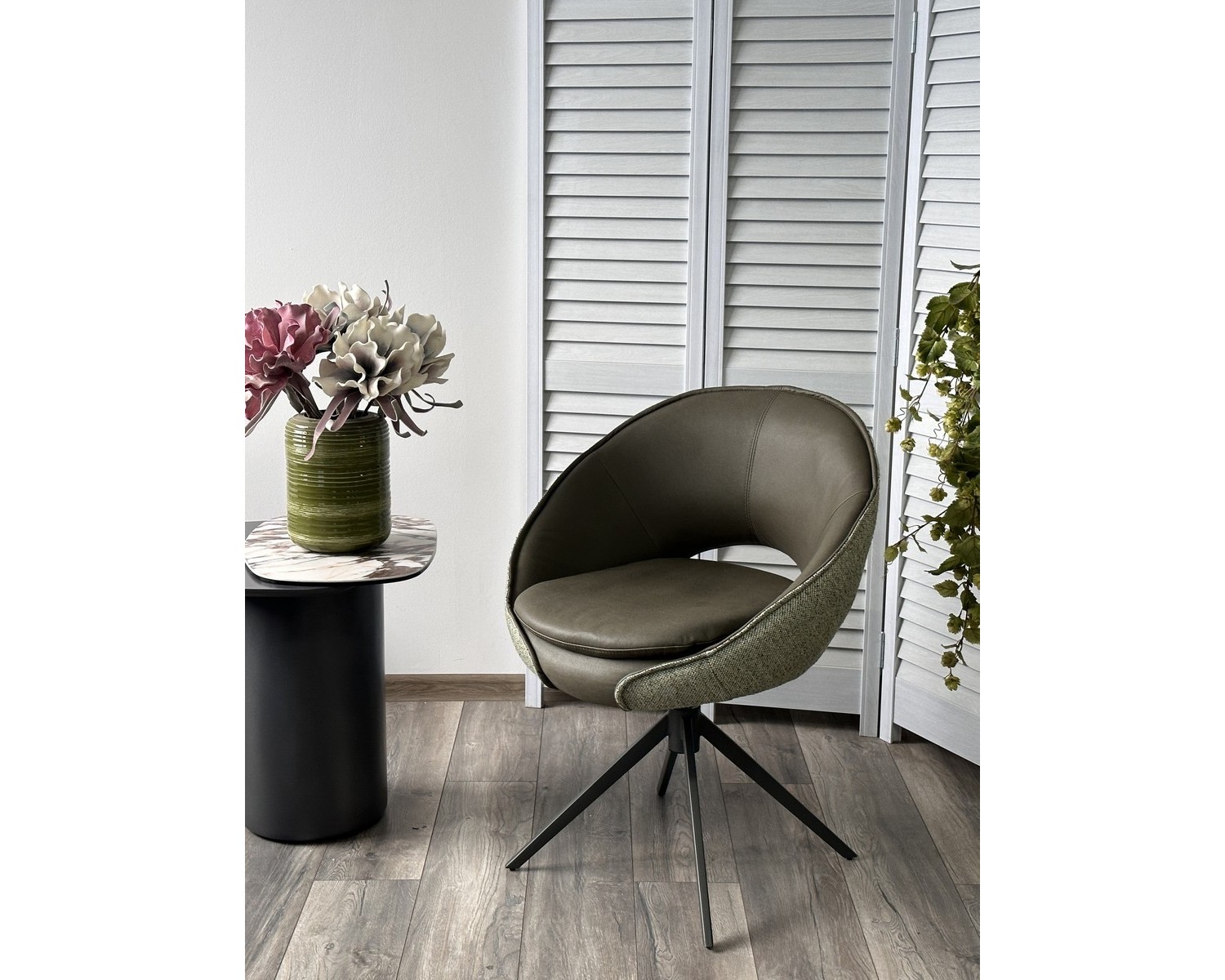 Стул ANABEL 360 град. поворот Зеленый F07-003-01 / MONTECRISTO 8421 / серый каркас, ®DISAUR