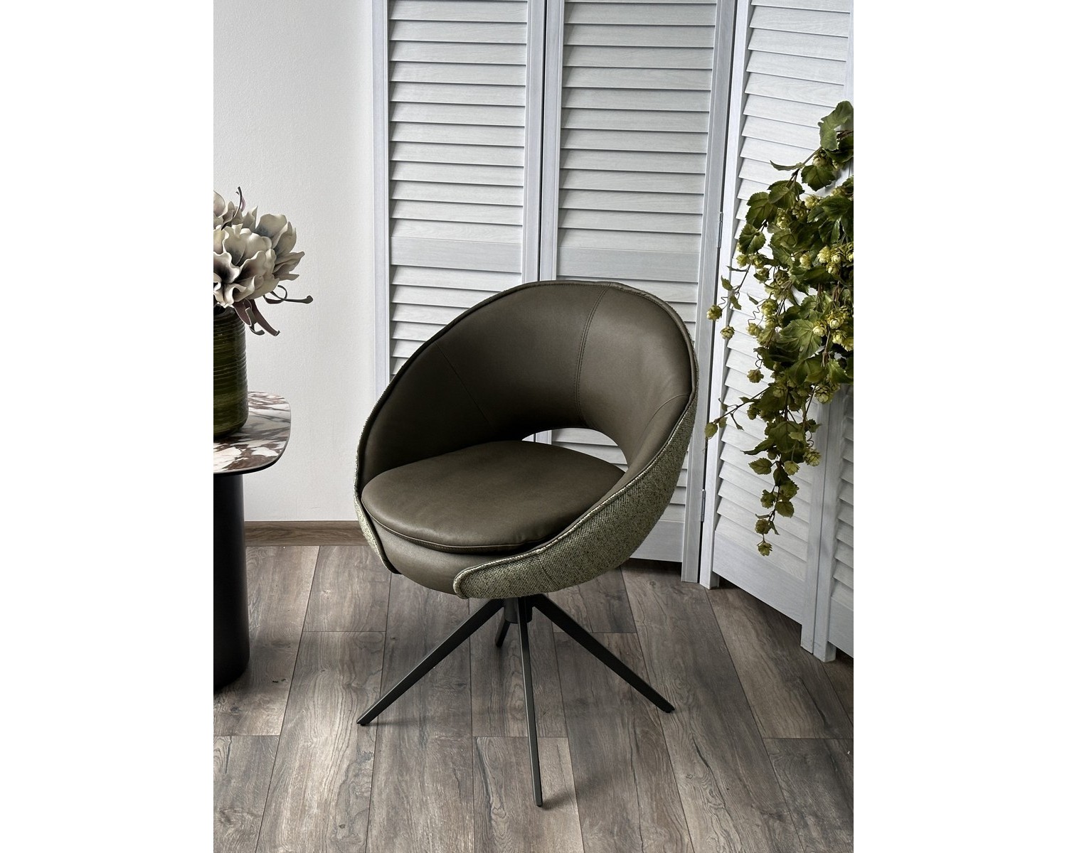 Стул ANABEL 360 град. поворот Зеленый F07-003-01 / MONTECRISTO 8421 / серый каркас, ®DISAUR