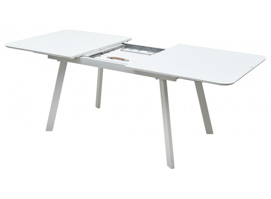 Стол ARUBA 140 WHITE/cупер белое глянцевое стекло 