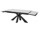 Стол ALEZIO 160 BIANCO TL-45 Белый мрамор матовый, испанская керамика/ черный каркас, ®DISAUR