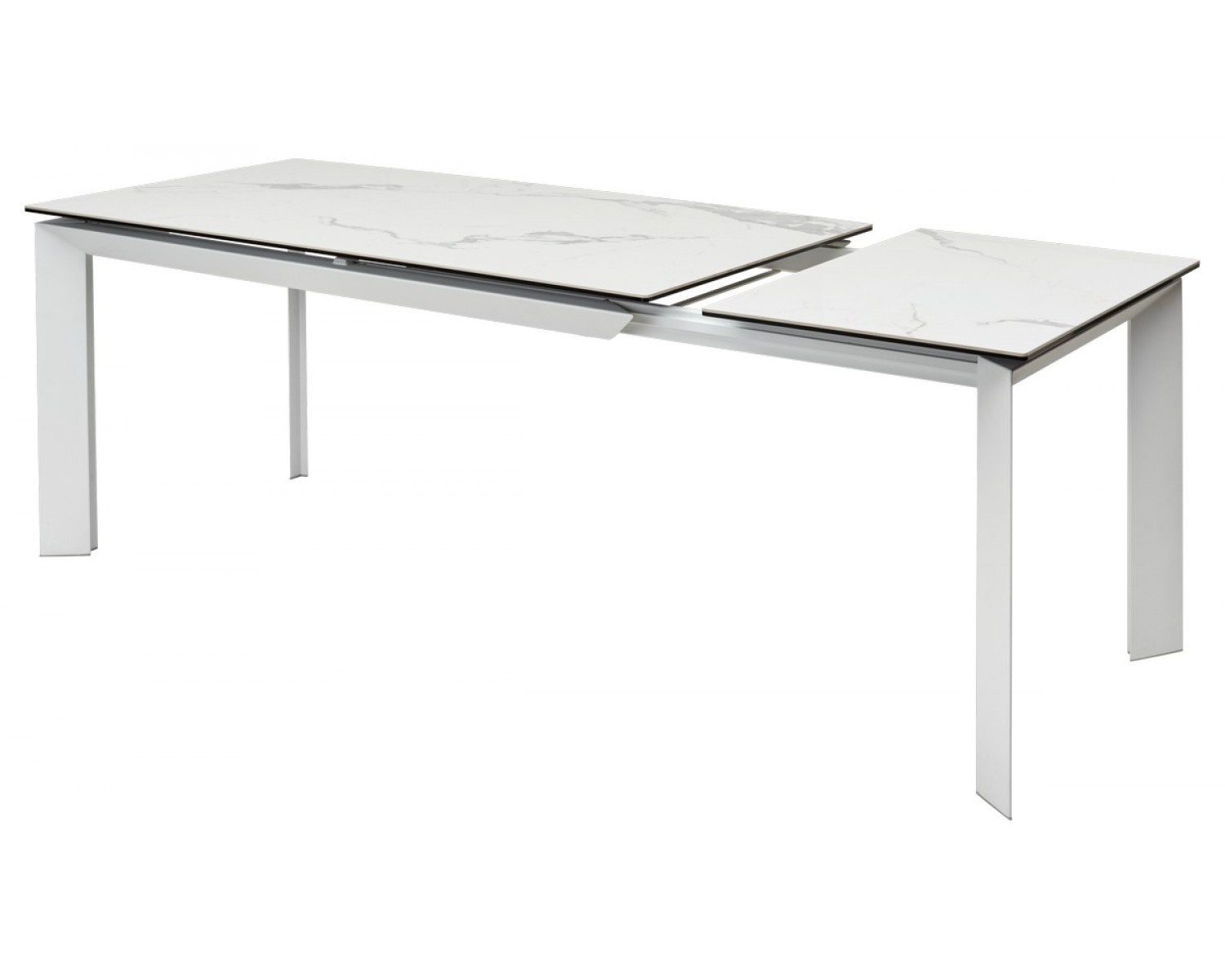 Стол КРЕМОНА (CREMONA) 140 цвет БЕЛЫЙ МРАМОР ГЛЯНЦ (HIGH GLOSS STATUARIO), керамика/ БЕЛЫЙ, ®DISAUR