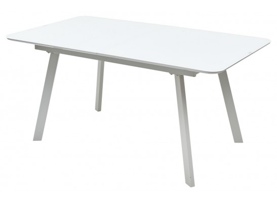Стол ARUBA 140 WHITE/cупер белое глянцевое стекло 