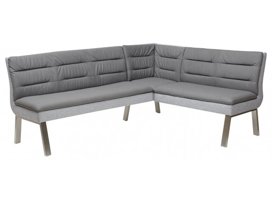 Скамья угловая MALIAN GREY 211х171,5 см, экокожа + ткань 