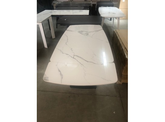 Стол ALATRI 120 GLOSS STATUARIO WHITE SINTERED STONE / BLACK 