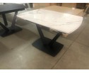 Стол ALATRI 120 GLOSS STATUARIO WHITE SINTERED STONE / BLACK 