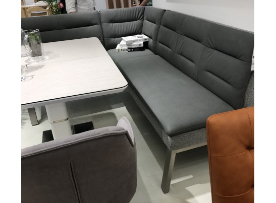 Скамья угловая MALIAN GREY 211х171,5 см, экокожа + ткань 