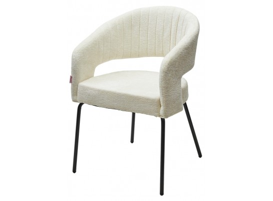 Стул SNUG 3018-01 белый, шенилл / черный каркас, ®DISAUR