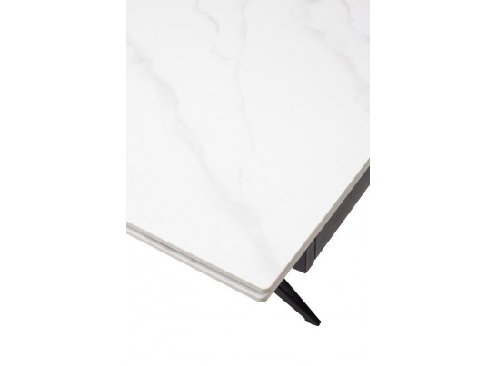 Стол FORIO 160 MATT WHITE MARBLE SOLID CERAMIC / BLACK, ®DISAUR