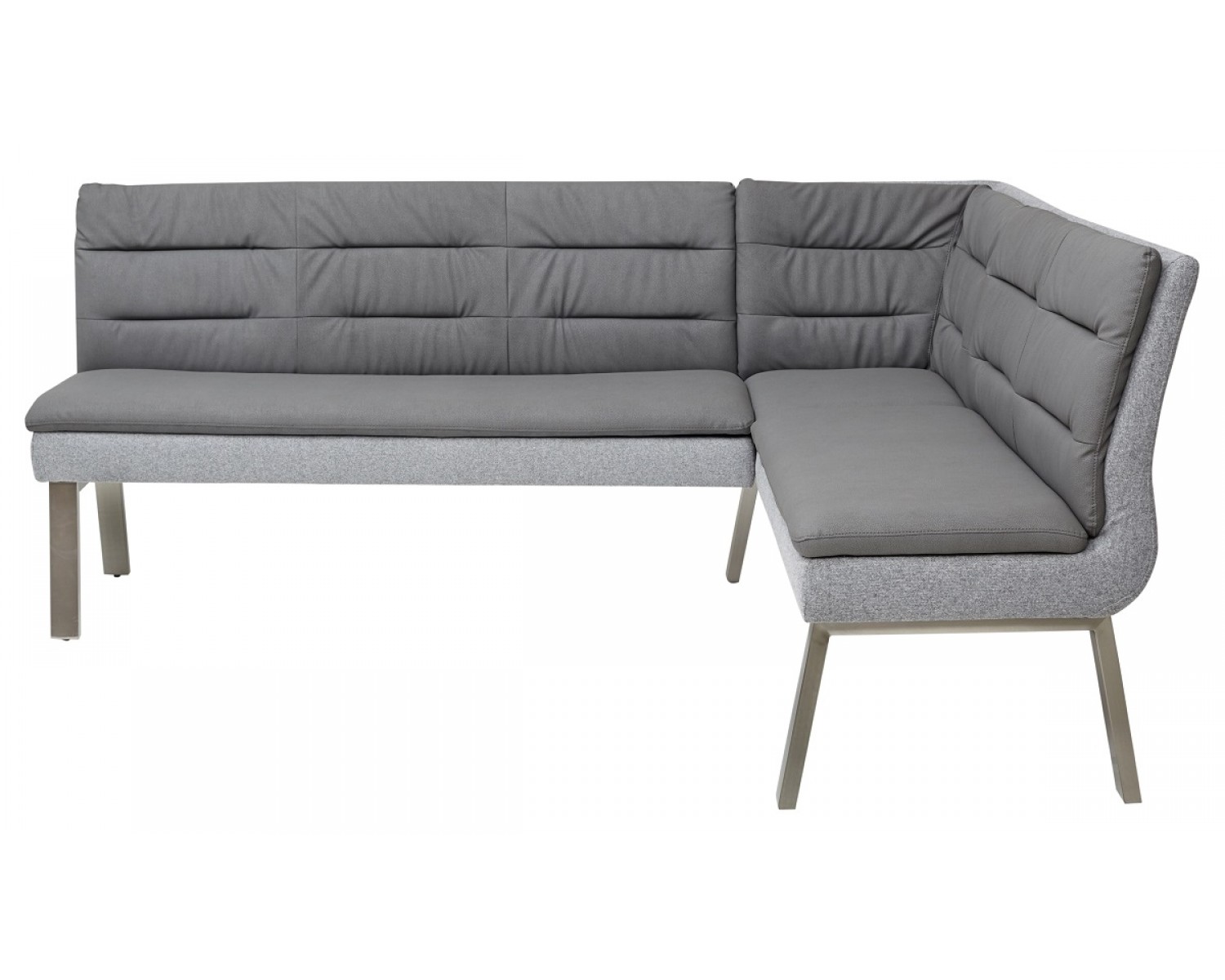 Скамья угловая MALIAN GREY 211х171,5 см, экокожа + ткань