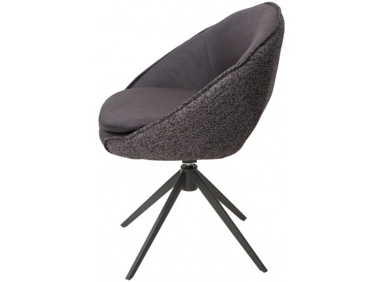 Стул ANABEL 360 град. поворот Черный Maison 99# / OTE COBBLE 457 / серый каркас, ®DISAUR
