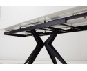 Стол FORIO 160 MATT WHITE MARBLE SOLID CERAMIC / BLACK, ®DISAUR