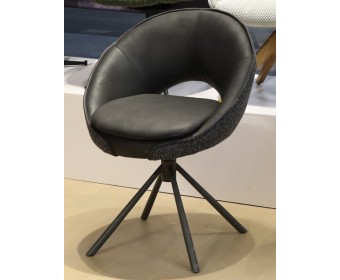 Стул АНАБЕЛЬ (ANABEL) 360 град. поворот Черный Maison 99# / OTE COBBLE 457 / серый каркас, ®DISAUR
