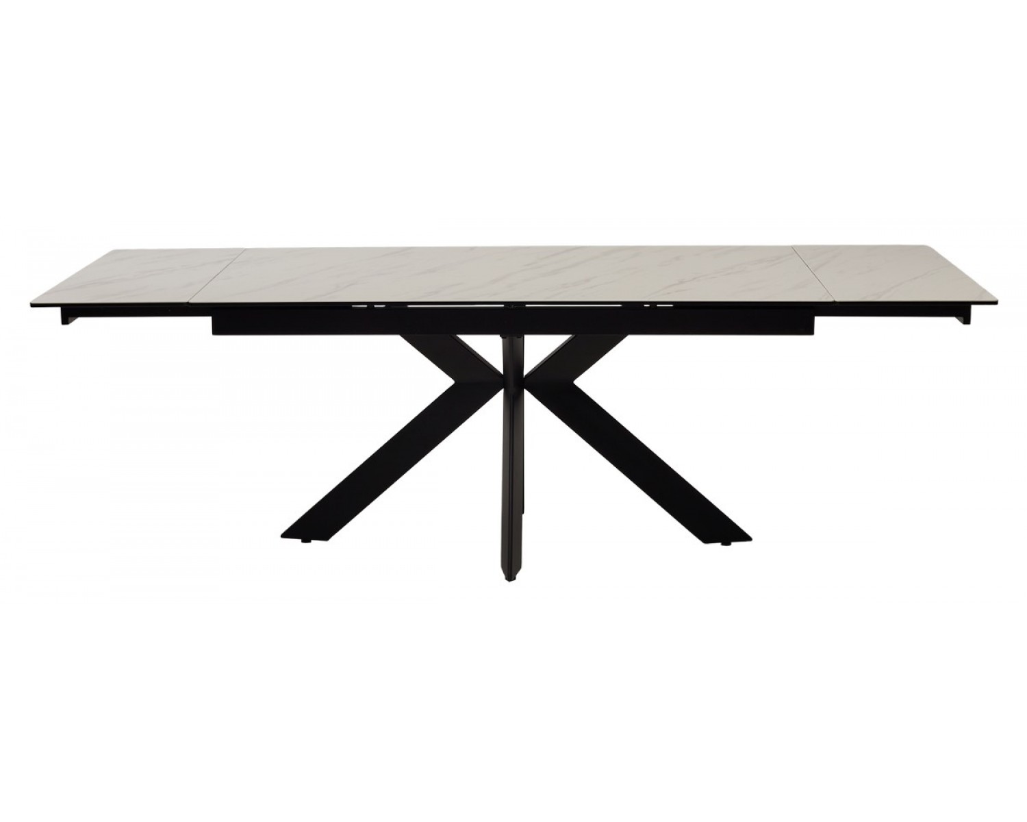 Стол BELLUNO 160 MARBLES KL-99 Белый мрамор матовый, итальянская керамика/ черный каркас, ®DISAUR