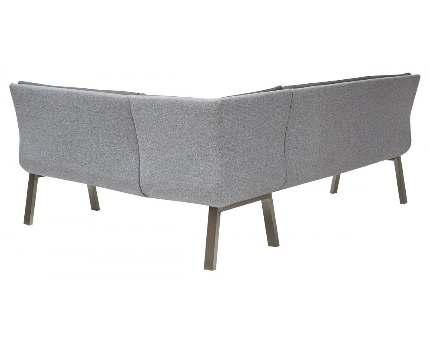 Скамья угловая MALIAN GREY 211х171,5 см, экокожа + ткань