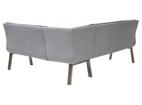 Скамья угловая MALIAN GREY 211х171,5 см, экокожа + ткань 