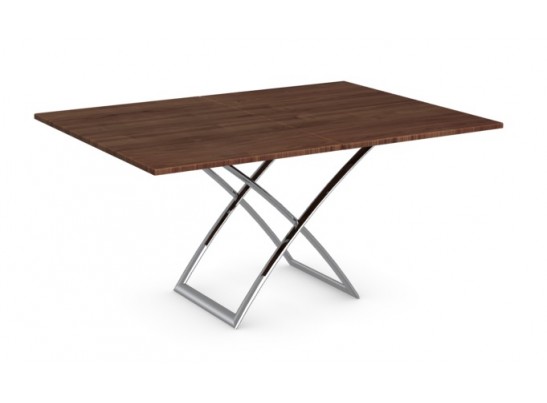 Стол MAGIC-J CS/5041-W, P77 chrome/ P201 walnut/ P201 walnut