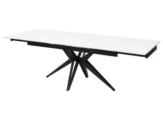 Стол FORIO 160 MATT WHITE MARBLE SOLID CERAMIC / BLACK, ®DISAUR