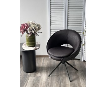 Стул АНАБЕЛЬ (ANABEL) 360 град. поворот Черный Maison 99# / OTE COBBLE 457 / серый каркас, ®DISAUR