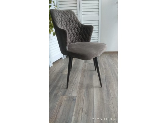 Стул HERMAN 360 град. ГРАФИТ #14, велюр / черный каркас 