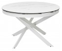 Стол TRENTO 120 HIGH GLOSS STATUARIO Белый мрамор глянцевый, керамика/ белый каркас, ®DISAUR