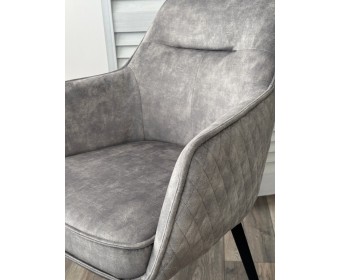 Стул РЕНЛИ (RENLY) 180 град. поворот. 7525-180 Серый, велюр / Черный, ®DISAUR