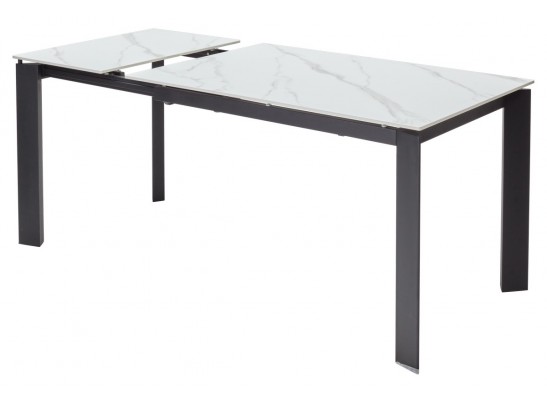 Стол CORNER 120 MATT WHITE MARBLE SOLID CERAMIC / BLACK, ®DISAUR