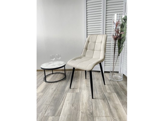 Стул CHIC VF-01/ VF-02 светло-бежевый/ бежевый, ткань/ черный каркас 