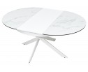 Стол TRENTO 120 HIGH GLOSS STATUARIO Белый мрамор глянцевый, керамика/ белый каркас, ®DISAUR