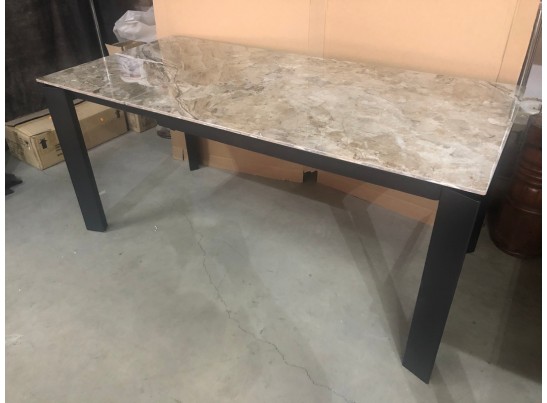 Стол CORNER 120 GLOSS ATHENS BROWN SINTERED STONE / BLACK 