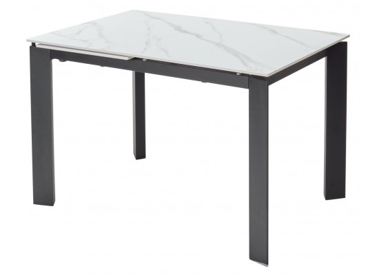 Стол CORNER 120 MATT WHITE MARBLE SOLID CERAMIC / BLACK, ®DISAUR