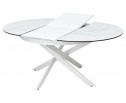 Стол TRENTO 120 HIGH GLOSS STATUARIO Белый мрамор глянцевый, керамика/ белый каркас, ®DISAUR