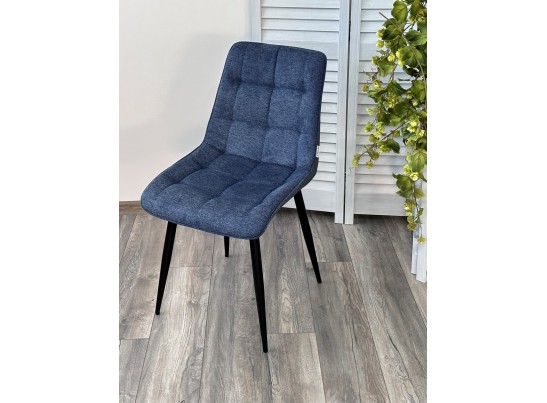 Стул CHIC 1983-86 темно-синий меланж/ RU-03 синяя сталь/ черный каркас 
