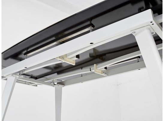 Стол ELIOT 120 HIGH GLOSS STATUARIO Белый мрамор глянцевый, керамика/ белый каркас 