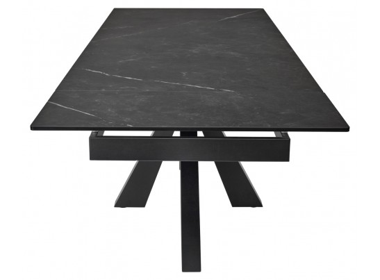 Стол ALEZIO 160 KL-135 Темно-серый мрамор матовый, итальянская керамика/ BLACK 