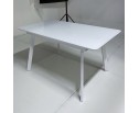 Стол АРУБА 140 Белый, стекло / белый каркас 