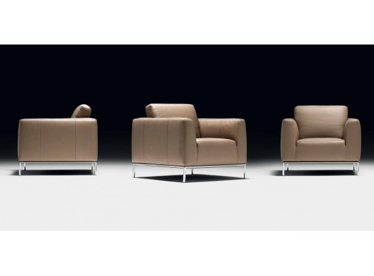 CAPRERA Armchair (P279.010.L30) КРЕСЛО, кожа 3094 сер.беж. цв.