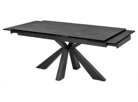 Стол ALEZIO 160 KL-135 Темно-серый мрамор матовый, итальянская керамика/ BLACK 