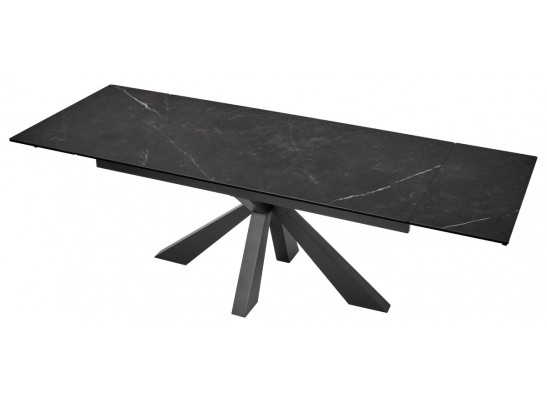 Стол ALEZIO 160 KL-135 Темно-серый мрамор матовый, итальянская керамика/ BLACK 